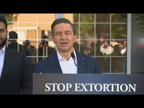 Conservative Leader Pierre Poilievre speaks with reporters in Surrey, B.C. – May 22, 2026