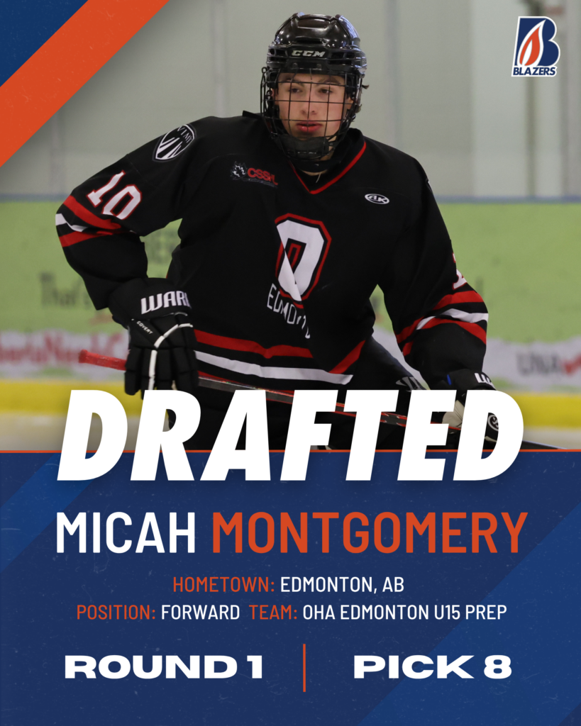 MICAH MONTGOMERY CHOSEN 8TH OVERALL IN WHL PROSPECTS DRAFT