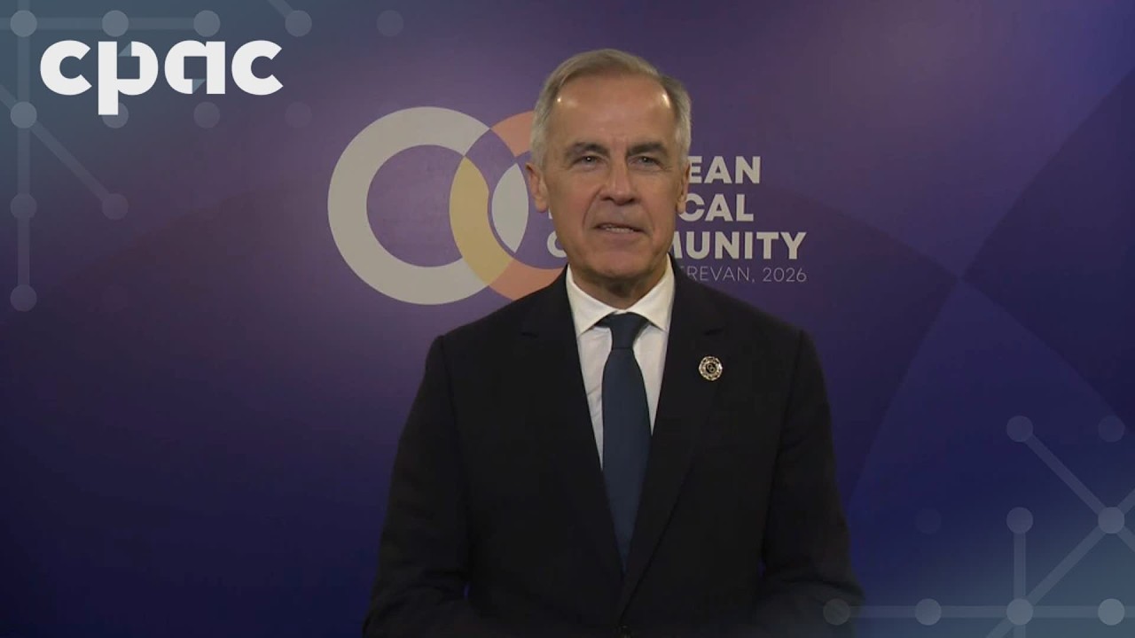 PM Mark Carney speaks with reporters in Yerevan, Armenia – May 4, 2026