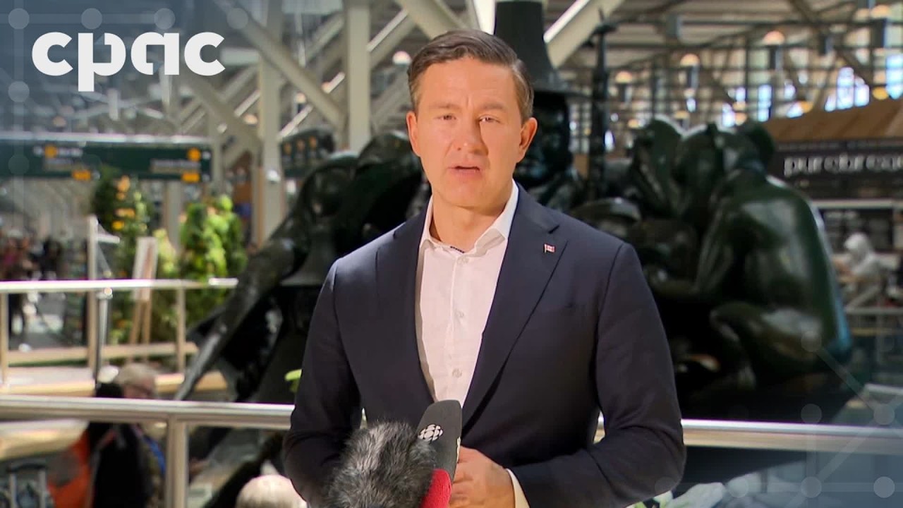 Conservative Leader Pierre Poilievre speaks with reporters in Vancouver – June 21, 2026