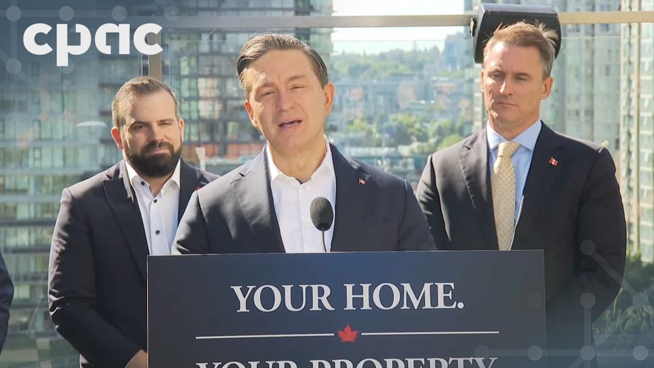 Conservative Leader Pierre Poilievre speaks with reporters in Vancouver – June 19, 2026