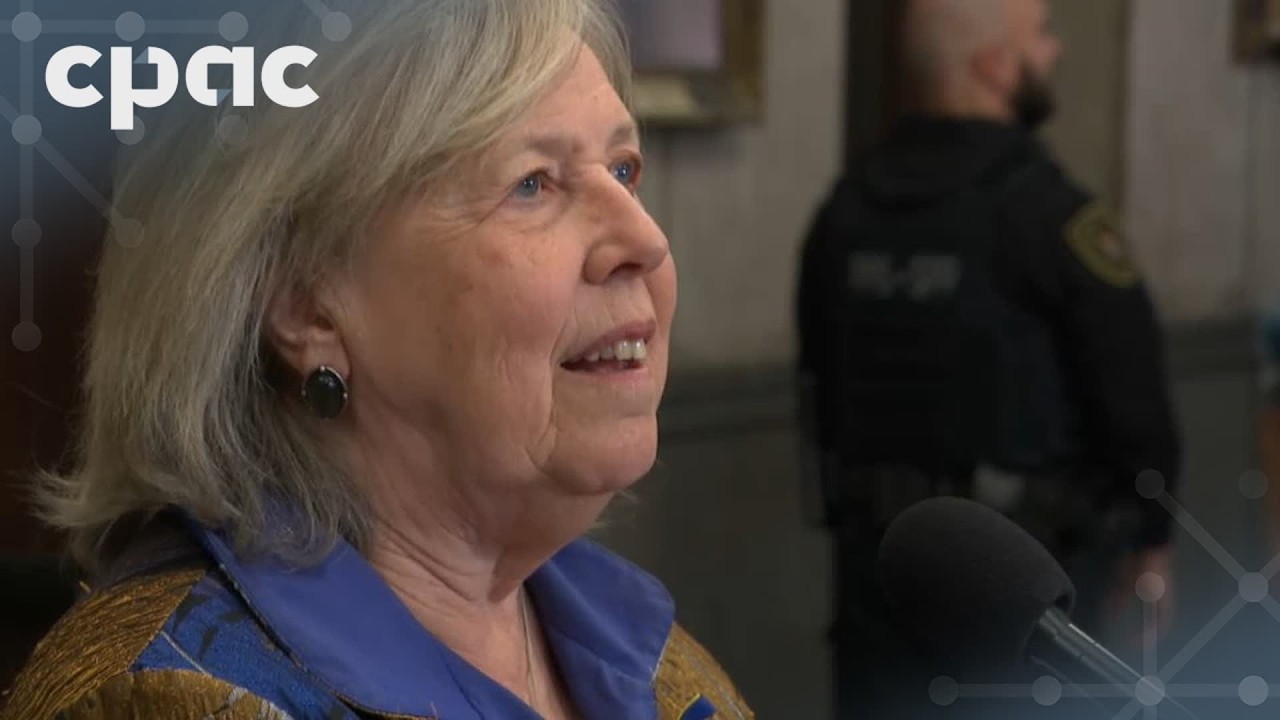 Green Party Leader Elizabeth May speaks with reporters on Parliament Hill – June 3, 2026
