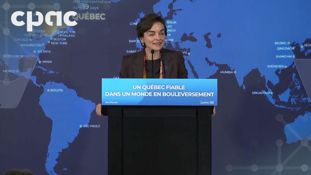 Quebec Premier Christine Fréchette makes an announcement on international relations – June 16, 2026